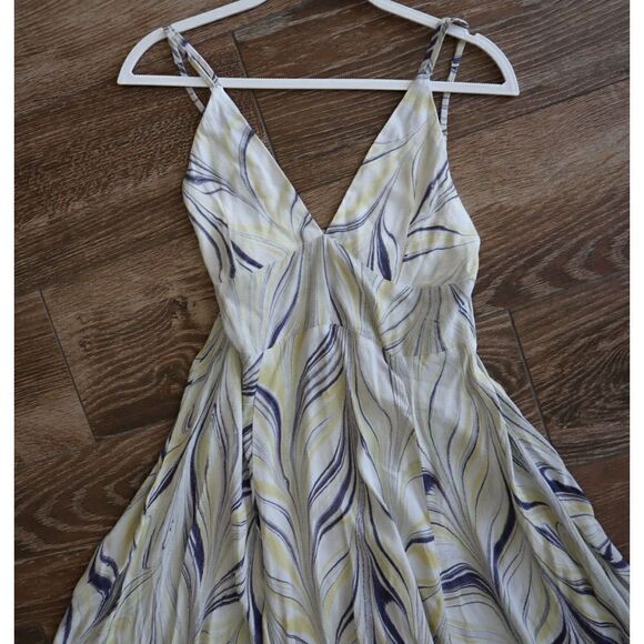 Lusana x Anthropologie Women's Sz Small US 4 Marbled Strappy Midi Dress - Picture 3 of 10